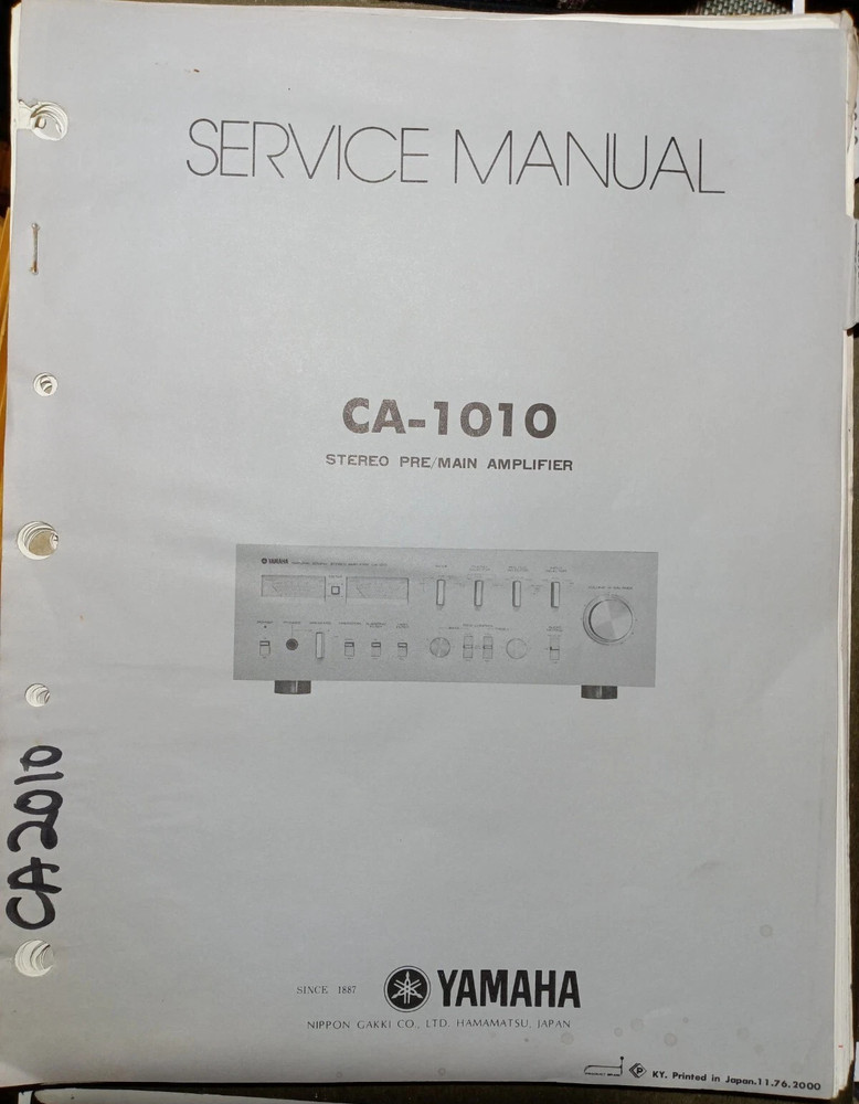 YAMAHA CA-1010 Amplifier Service Manual Original