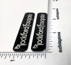 Rockford Fosgate Speaker Badge Logo Custom Made Aluminum Pair Silver & Black