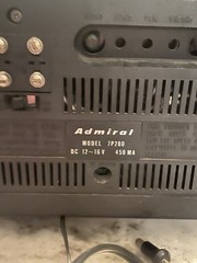 Vtg Admiral 7P280 Solid State B&W Television TV 7” Screen Powers On As Is
