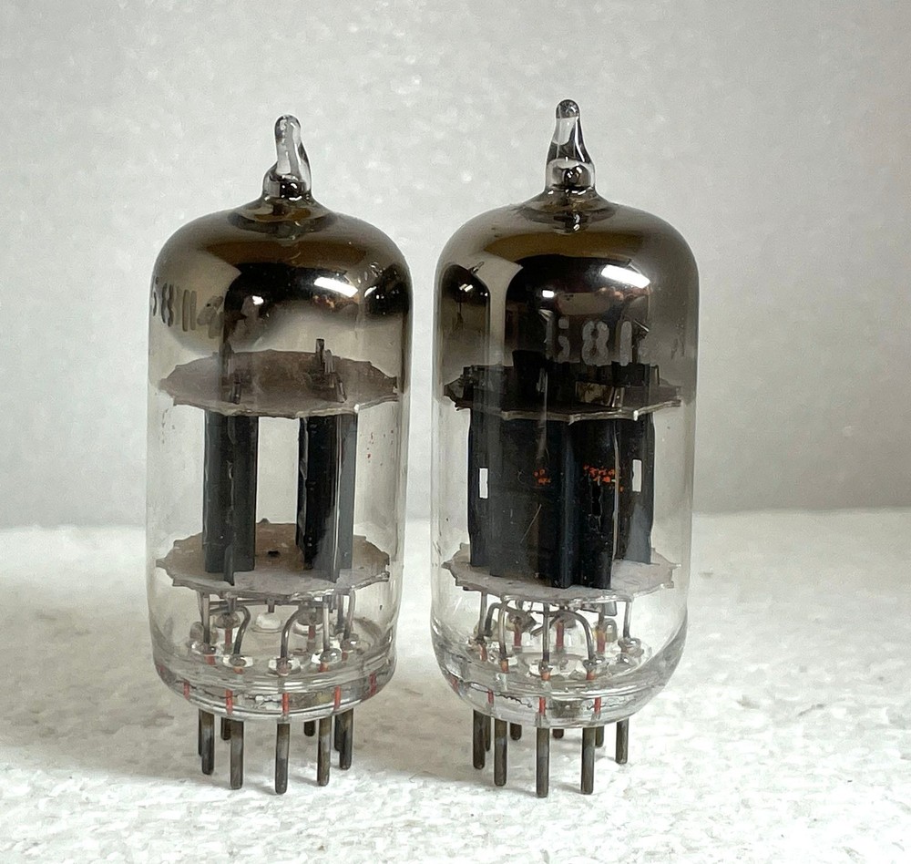 2 tubes RCA 5814A black plates matched pair rectangular getter