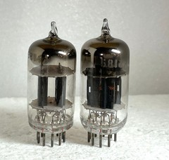 2 tubes RCA 5814A black plates matched pair rectangular getter