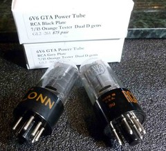 Pair RCA Grey/Black Plate 6v6 GTA Power Tubes 7/15 on the Orange Tester