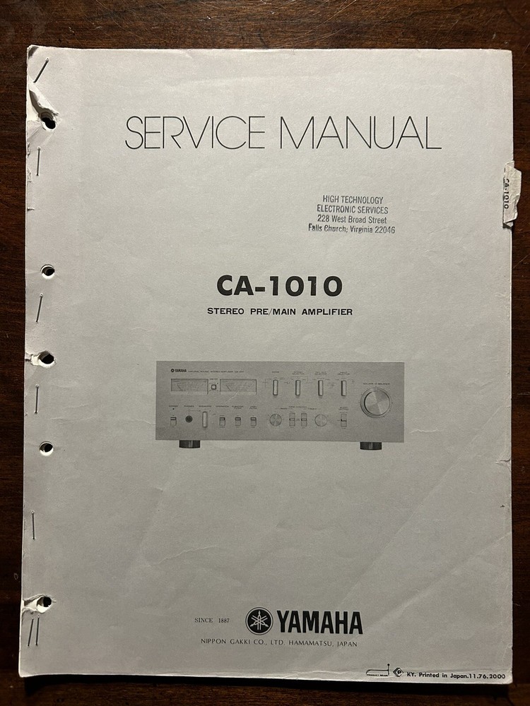 Yamaha CA-1010 Pre-Main Amplifier Service Manual Vintage Original Rare OEM