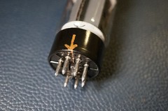 SYLVANIA 6CA7 / EL34 TUBE / FAT BOTTLE SOLID OO GETTER / BROKEN GUIDE PIN