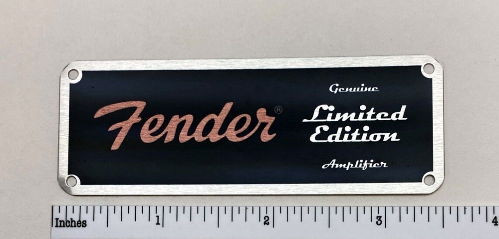 Fender Limited Edition Amplifier Badge Custom Made Aluminum