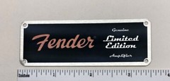 Fender Limited Edition Amplifier Badge Custom Made Aluminum