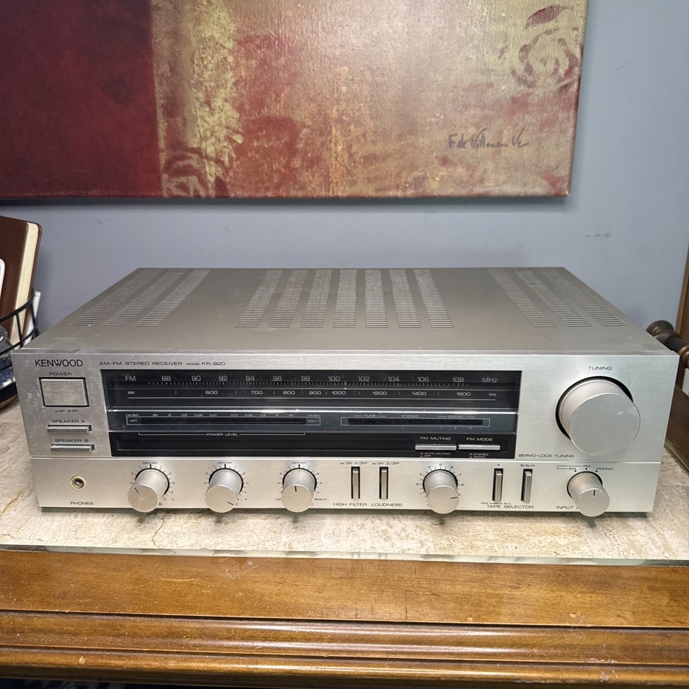 Kenwood KR-920 AM/FM Stereo Receiver Tuner Amplifier Tested No Antenna Vintage