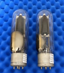 TWO GE VT-4-C Tubes / Matched Within 1% Gm / Amplitrex Tested +100% / 211 / 1940