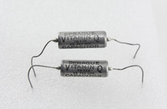 Qty 2 Sprague Vitamin Q .033uF 200V PIO Capacitors Matched Pair Tone Caps NOS
