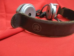 Vintage CK or KC Radio Headphones w leather headband BROKEN FOR PARTS