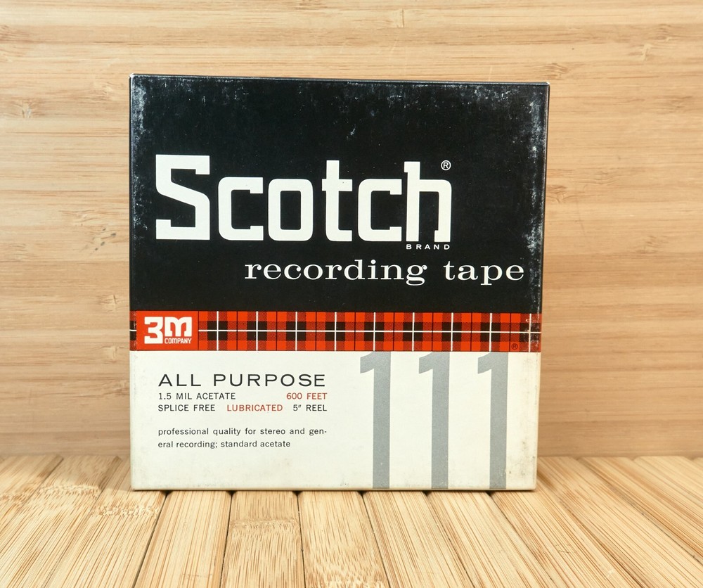 Vintage Scotch 1/4-111-6 1.5 MIL 600 Feet Acetate 5″ Reel Recording Tape, USA