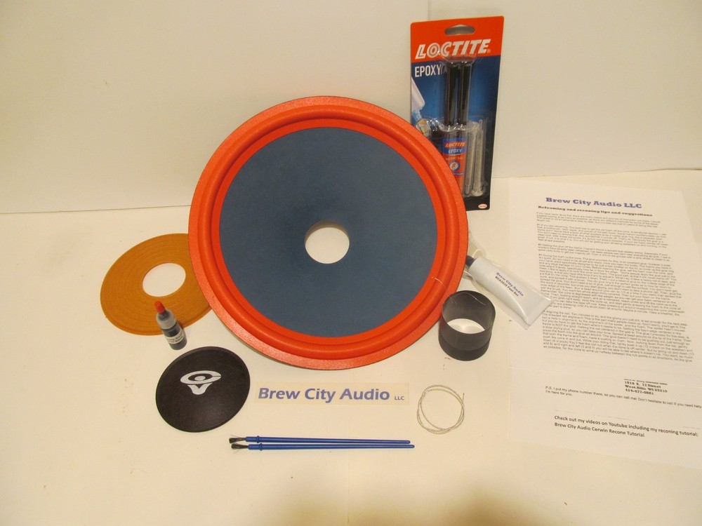 12″ BLUE CONE Recone Kit for Cerwin Vega 12 Woofers, most models made to order!
