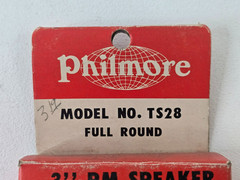 Vintage Philmore TS28 Round 3″ Replacement PM Speaker 8 Ohm .5 Watts