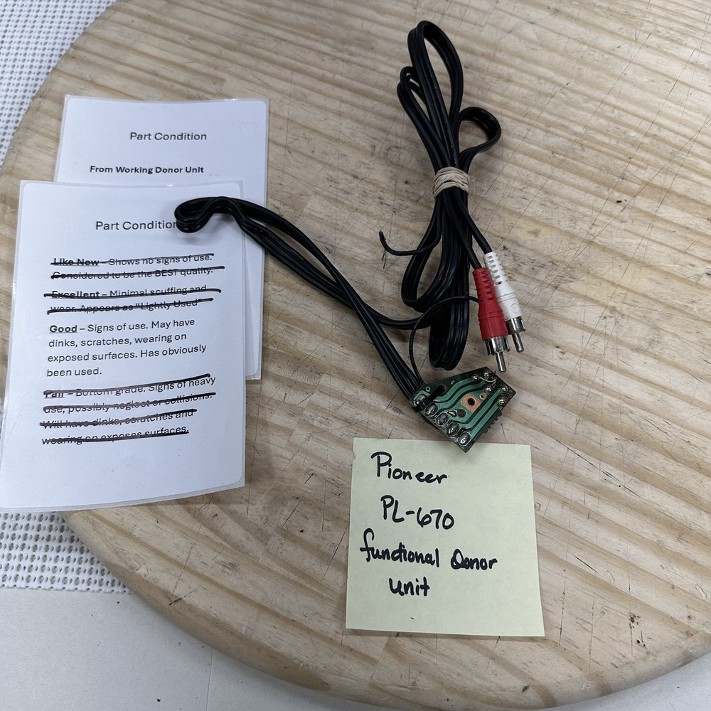 Pioneer PL-670 Turntable Parts – RCA Plugs Wires And Ground