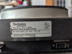 Technics SP-110Turntable w/ Shure SME-3009 II Arm & Shure V-15Type III Cartridge