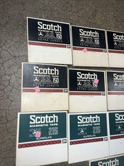 LOT OF 13 REEL TO REEL MAGNETIC RECORDING TAPE 1/4 INCH SCOTCH TDK BASF