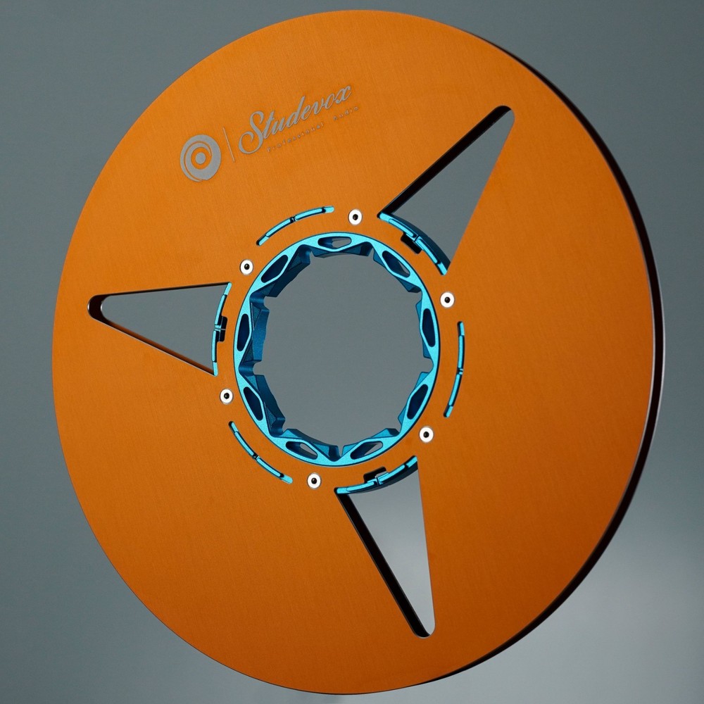 Studevox 10.5″ Polished Orange Aluminium Empty Tape Reel For Reel Tape Recorders