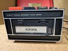 Vintage 1970s Audiovox Stereo 8 Track player Model C 844 bundle. Tested & Plays