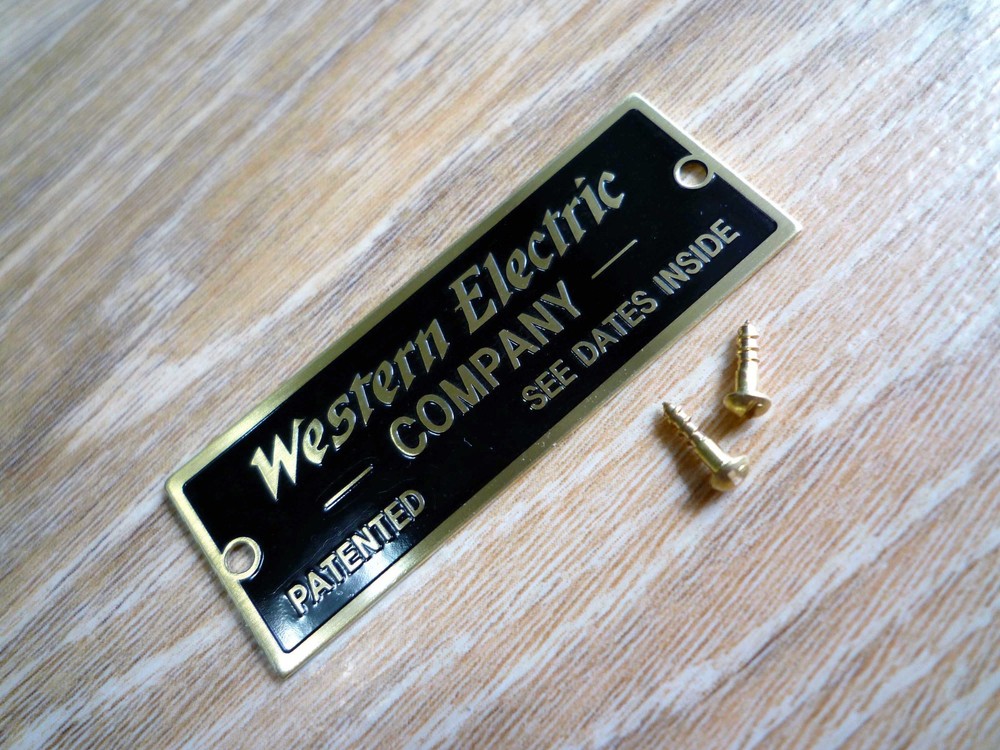 WESTERN ELECTRIC COMPANY NAMEPLATE LOGO LABEL BADGE – New reproduction for DIY