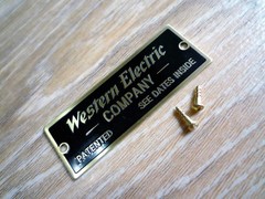 WESTERN ELECTRIC COMPANY NAMEPLATE LOGO LABEL BADGE – New reproduction for DIY