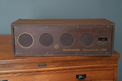 Telefunken HI-FI Loudspeaker 2302 for stereo radio Western Germany Vintage wood