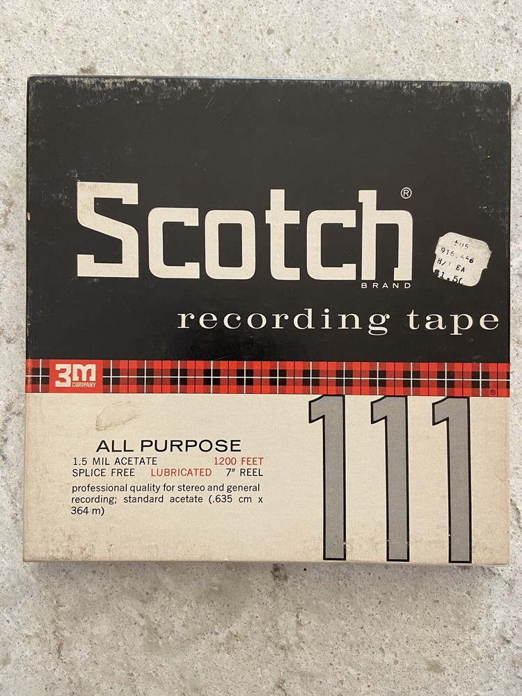 Scotch Recording Audio Tape 111 Standard Vintage 3m ¼ inch x 1200 FT 7 inch Reel