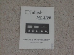 Vintage Original McIntosh MC-2105 Service Manual. Good Condition.