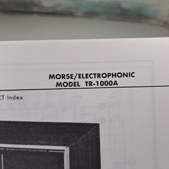 MORSE/ELECTROPHONIC TR-1000A Manual 1973 Photofact Illustrated Service