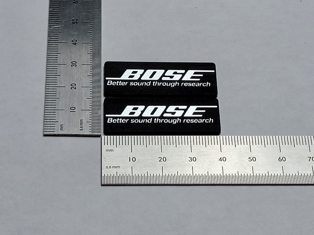 Bose Speaker And Equipment Badge Logo Emblem – Black / Brushed Silver