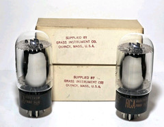 RARE 1965 Date Matched Pair RCA 6L6GC Black Plate Medical Grade Tested NOS TV 7