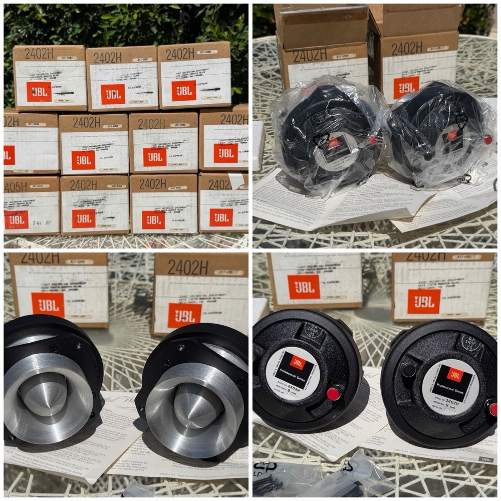 NOS NIB OEM PAIR JBL 2402H Pro Drivers 8 OHM Boxes, Packaging, Papers, Screws
