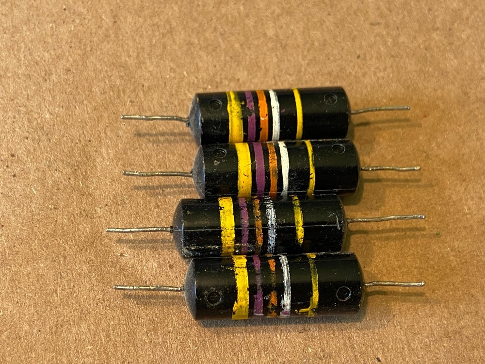 4 Sprague Bumble Bee .047 uf 10% 400v Capacitors TEST GOOD .052-.057 uf LOW LEAK