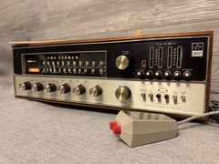 THE FISHER 800-T Stereo Receiver 500-TX with Remote RK-30, Wood Cabinet & Manual