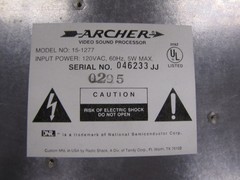 Vintage Archer Video Sound Processor- Radio Shack Tandy Model 15-1275 -HN35