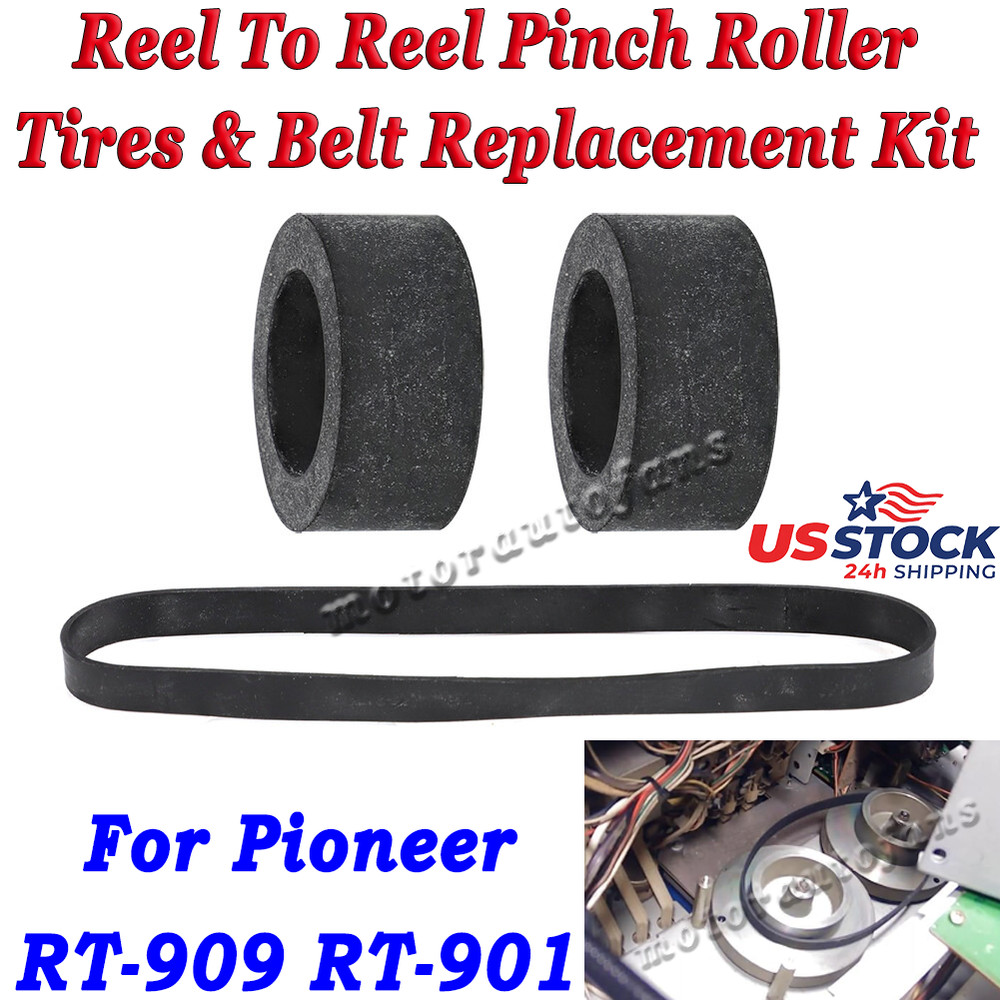 Reel To Reel Pinch Roller Tires Replacement & Belt Kit For Pioneer RT-909 RT-901