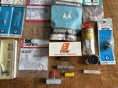 Vintage Estate Electronics Repair Parts Resistors Transistors Capacitor NOS Lot
