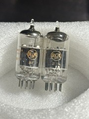 (2) MATCHING DATE CODE NOS RCA 5814 A Black Plate USAF Tubes ~ 1960 ~TEST STRONG