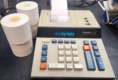Vintage Casio DL-220 Printing Calculator 12-Digit Electronic With 5 Rolls Paper