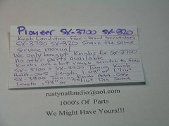 AAA-066 PIONEER KNOB TUNING ONLY USED ON SX-3800 RECEIVER A BIT ROUGH COND