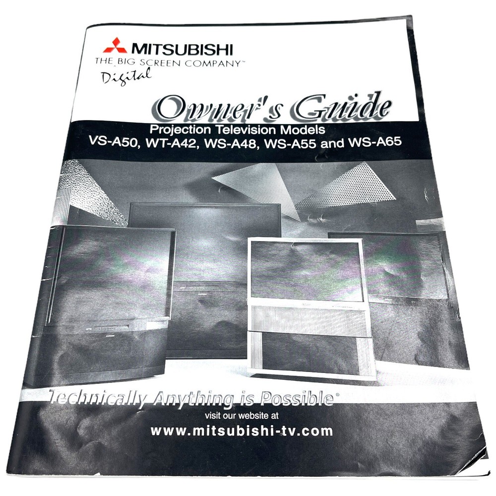Mitsubishi Projection TV Owners Manual Models VS-A50 WT-A42 WS-A48 WS-A55 WS-A65