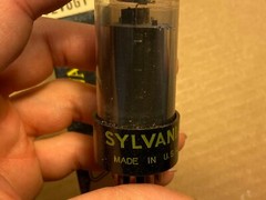 NOS NIB 1950s Sylvania 12V6GT Smoked-Glass Vacuum Tube Black Plates Guaranteed