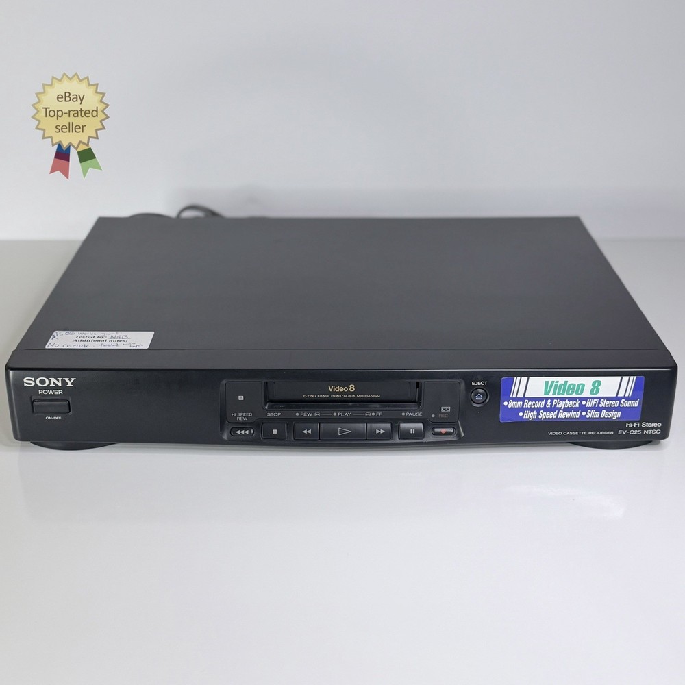 SONY EV-C25 Video8 8mm Video 8 HiFi Stereo Player Recorder – NO REMOTE ⚠️TESTED