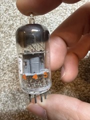 Pair Vintage Brimar 12AT7 ECC81 Grey Plate Square Getter Valves Used Tested Nos+