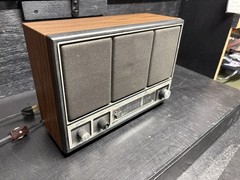 Vintage General Electric #7-4140A AM/FM Radio Faux Wood Grain Working