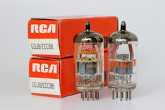 NOS 6DJ8 ECC88 6922 E88CC AMPEREX HOLLAND V-RARE DIMPLE-DISC TUBES MATCHED PAIR