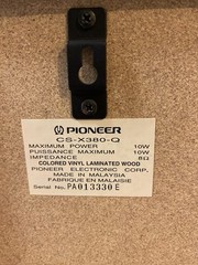Vintage Pair Pioneer CS-X380-Q & CS-C180-Q Surround Speakers