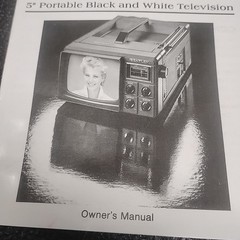 Vintage Bentley Model 100C Portable 5″ Black & White TV Television Owners Manual