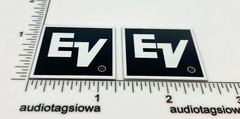 EV Electro-Voice ElectroVoice Speaker Badge Logo Emblem Square Aluminum Pair