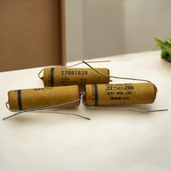 Lot of 3 Vintage 27007820 .22 MFD 200VDC Waxed Paper Capacitors | Outside Foil