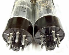 Matched Pair 1960s Mullard xf2 OO Getter EL34 Tubes Test NOS TV7=51/51 @ 36/37ma